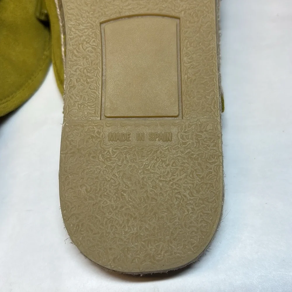 Equitare NWOB Leather Slip-On Espadrille Lime Green Mules EU Size 36, US Size 6